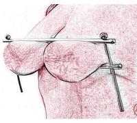 Fineim Barre d'écartement BDSM en acier inoxydable, contraintes de bondage du sein, pilier de poitrine réglable, torture du sein, pince de poitrine en métal, jouets sexuels, barre d'écartement for fem