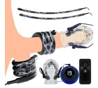 Fineim Manchon de gland en silicone SM avec anneaux péniens anneau de testicule SM ensemble d'entraîneur de pénis appareils de courant d'électrostimulation avec télécommande jouets sexuels BDSM for ho