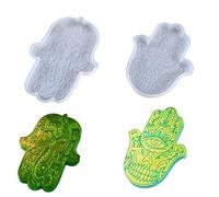FineInno 2 Pcs Moule Resine Epoxy Main de Fatma, Moule Silicone Runes,Hamsa Coulée Moules,Bijoux, Pendentif Onament Bricolage Artisanat DIY