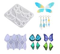 FineInno 2 Pièces Moule Résine Ailes de Papillon Moule Silicon Papillon Bijoux Butterfly Resin Mold Boucles D'oreilles Moulage Coulée pour DIY Pendentif
