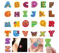 FineInno 26 Pieces Broderie Patch Thermocollant Iron-on Patches Lettres Écussons Brodés Sewing Applique DIY Autocollant pour Vêtement,T-Shirt, Jeans,Chapeau