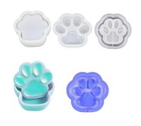 FineInno 3 Pcs Moulle Resine Cat Paw Resin Molds Moules en Résine de Boîte époxy Silicone Boîte De Rangement Epoxy Moulle Bijoux Coulée pour Bricolage