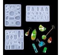 FineInno 3 Pièces Moules en Résine de Coulée D'île Island Resin Molds Moule Silicone Océan Moulage pour Bricolage Artisanat Collier Pendentifs (Island Molds)