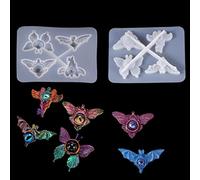 FineInno 5 Pcs Devil Moule Silicone Diable Oeil Papillon Libellule Dragon Pendentif DIY