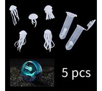 FineInno 5 pièces 3D Mini Méduse Remplissage Moule Résine Filler Silicone Mold Filler pour Résine Bijoux Artisanat DIY Matériaux (5 pièces Méduse)