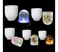 FineInno 5 Pièces Moule Résine Epoxy Cylindriques Cylinder Resin Molds Moule Silicone Bougie Moule Moulage Coulée Grand pour Flowers Preservation Décoration