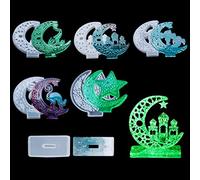 FineInno 6 Pcs Moule en Résine Croissants de Lune Crescents Moon Resin Mold Moule Plateau Silicone Coulée Panneau d'affichage Décoration Maison (Croissants de Lune)