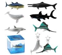 FineInno 6PCS 3D Remplisseurs de Résine Marine Animaux Thème Moule en Époxy Silicone Décoration Océan Fillers Remplissage Matériaux pour DIY Bijoux Artisanat