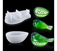 FineInno Boite Moule Resine Bird Box Resin Mold Oiseaux Moulle Silicone Epoxy Fabrication Moulage Coulée Porte-Bijoux Bougeoirs Artisanat