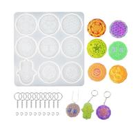 FineInno Moules Résine Merkaba Resin Molds Orgonite Chakra Pendentif Moulle de Silicone Hamsa Hand Moule Epoxy pour DIY Bijoux Keychain et 10 Chaîne