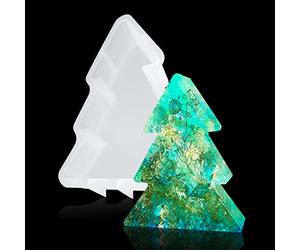 FineInno Sapin de Noël Résine Moule Serre-Livre Moulage Silicone Époxy Bricolage Coulée Moulle Christmas Tree Resin Mold DIY Dessous de Verre Coulée Plateau