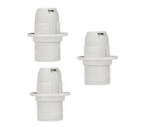 FINELED Lot de 3 petits supports de lampe à vis Edison E14 avec coque en plastique et anneau d'abat-jour Blanc