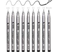 Fineliner Lot de 12 feutres de dessin pour croquis, croquis, dessin, rédaction de bureau, documents, Comic, manche, scrapbooking, école