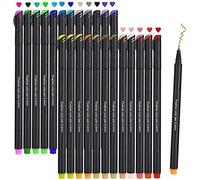 Fineliner Pens - Colour Fineliner Pens For Writing, Drawing For Bullet Journal Appliques And Coloring Books - 24 Assorted Colours