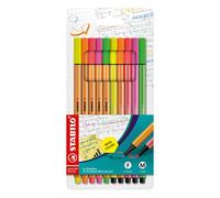 Fineliner & Premium Felt Tip Pen - STABILO point 88 & Pen 68 - Pack of 10 - Asso