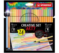 Fineliner + Premium Fibre-Tip Pen - STABILO point 88 + Pen 68 - ARTY - Pack of 2