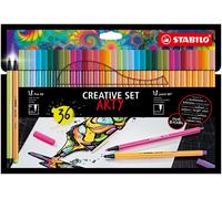 STABILO Feutres de dessin ARTY – Set créatif 36 pièces (18 Pen 68 + 18 point 88)