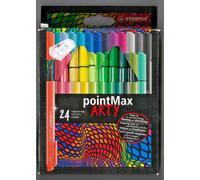 STABILO pointMax ARTY - Stylo feutre - Etui carton x 24 feutres pointe moyenne - Gamme ARTY