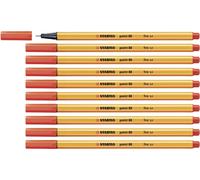 Fineliner - STABILO point 88 - Pack of 10 - Light Red