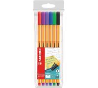 Fineliner - STABILO point 88 - Pack of 6 - Assorted Colours Pack of 6 Assorted C