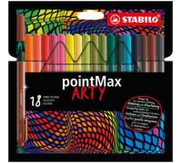 STABILO pointMax Arty Lot de 18 feutres fins Couleurs assorties