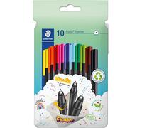 Fineliner Triplus 334 C10 Lot De 10 Feutres Fins Ergonomiques Avec Pointe Ultra Fine De 0,3 Mm, Longue Durée De Vie, Dry Safe, Tige En Polypropylène, Mélange Et Match, 10 Feutres Fins Dans