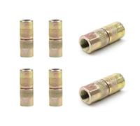 FINELYCR 6 Pièces Embout Pompe a Graisse, Zinc Couleur Fer Adaptateur de Pistolets Graisseurs, Buse Plate Raccords de Tuyau d'air, Ressort Intégré, Anti-Fuite, pour Buses Plates de Pompe à Graisse