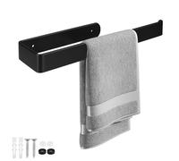 FINELYCR Porte Serviette Noir, 29,5 CM Support Serviette Salle de Bain, Support Serviette, Vis Fixe, Antirouille et Résistant à la Corrosion, pour Salles de Bains, Chambres et Cuisines
