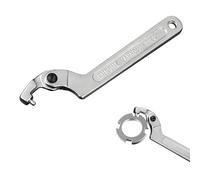 FINELYCR Réglable rgot C, Argenté Clef à Ergot Articulée, Tête Ronde Réglable 19-51 mm, Haute Duret rochet C en Acier Chrome-Vanadium, pour Atelier Production, Maintenance D'équipement