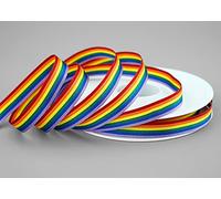 finemark 20 m x 10 mm Ruban décoratif Arc-en-Ciel LGBT rayé de 6 Couleurs Amour liberté fierté tolérance Symbole Drapeau Deko Double Face pour la Couture décorer et l'emballage des Cadeaux