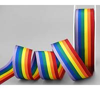 finemark 20 m x 25 mm Ruban décoratif Arc-en-Ciel LGBT rayé de 6 Couleurs Amour liberté fierté tolérance Symbole Drapeau Deko Double Face pour la Couture décorer et l'emballage des Cadeaux