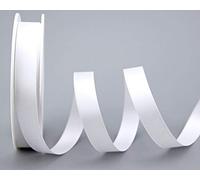 finemark 25 m x 10 mm Ruban Satin Double Face Blanc Ruban Satin Sans Fil Doux et Brillant Ruban Cadeau Décoratif