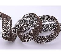 finemark 5 m x 25 mm Ruban dentelle Emma Marron Dentelle au crochet bande décoratif en coton à coudre couture biodégradable