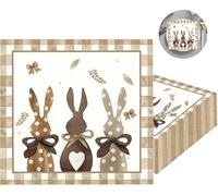 finemark Lot de 40 serviettes de Pâques à 3 couches - Décoration de table de Pâques - Décoration de table de Pâques - Pour la maison, le printemps, les fêtes, la maison de Pâques (33 x 33 cm)