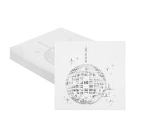 finemark - Lot de 40 serviettes décoratives pour anniversaire - Boule à facettes - 33 x 33 cm - Décoration de fête à thème - Blanc
