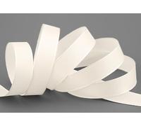 finemark Ruban en tissu mat - 50 m x 15 mm - Sans fil - Blanc laiteux ivoire 804 - Ruban décoratif avec bordure tissée - Décoration de table de mariage - Pâques - Taffetas