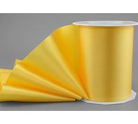 finemark Sophie - Ruban de table en satin - Sans fil - Large ruban doux - Décoration de table - Ruban cadeau avec brillance unilatérale - 25 m x 112 mm - Jaune (605)