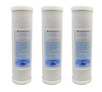 Finerfilters Lot de 3 filtres à eau bloc de charbon noix de coco filtre à eau 25 cm