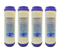 FINERFILTERS Lot de 4 cartouches filtrantes à charbon actif GAC pour osmose inverse, eau potable ou déchlorinateur d'étang à koï 25,4 cm