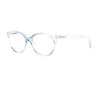 Fines Lunettes Loupe Bleu Transparent Papillon Femme Chics Selly - Taille: Dioptrie 3,5 - Couleur: Bleu - Femme