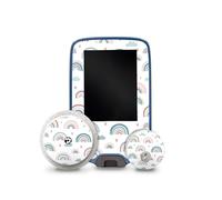 Finest Folia Autocollant compatible avec Abbott Freestyle Libre 2 + 3 autocollants design pour glycémie Film design pour enfant autocollant anti-rayures imperméable R229 (04 arc-en-ciel)