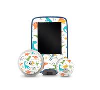 Finest Folia Autocollant compatible avec Abbott Freestyle Libre 2 + 3 autocollants design pour glycémie Film design pour enfant autocollant anti-rayures imperméable R229 (13 dinosaures)