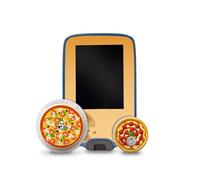 Finest Folia Autocollant compatible avec Abbott Freestyle Libre 2 + 3, design pour glycémie, film design pour enfant, autocollant, résistant aux rayures, résistant à l'eau, R229 (09 pizza)