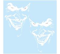 Finest Folia Autocollant Joker - 10 x 7 cm - Inscription « Why so serious » - Pour voiture, bus, caravane, accessoire de voiture - motif clown (blanc brillant, K059 + K060 2 Jokers)