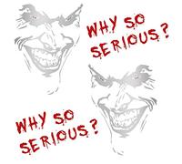 Finest Folia Autocollant Joker 10 x 7 cm Inscription « Why so serious » Pour voiture bus caravane accessoires de voiture (argent métallisé, 2 Jokers + 2 inscriptions)