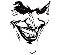 Finest Folia Autocollant Joker - 10 x 7 cm - Inscription « Why so serious » - Pour voiture, bus, caravane, accessoire de voiture - motif clown (blanc brillant, K059 Joker)