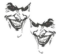 Finest Folia Autocollant Joker - 10 x 7 cm - Inscription « Why so serious » - Pour voiture, bus, caravane, accessoire de voiture - motif clown (anthracite métallisé, K059 + K060 2 Jokers)