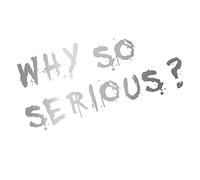 Finest Folia Autocollant Joker - 10 x 7 cm - Inscription « Why so serious » - Pour voiture, bus, caravane, accessoire de voiture - motif clown (argent métallisé, K061 inscription « Why so serious »)