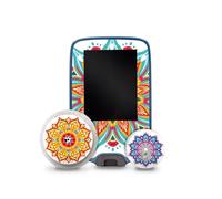 Finest Folia Autocollant Mandala compatible avec Abbott Freestyle Libre 2+3 | Film design pour moniteur de glycémie - Capteur et lecteur - Autocollant - Accessoire autocollant - Résistant aux rayures