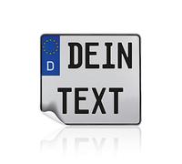 Finest Folia Autocollant personnalisé pour Plaque avec Texte au Choix, Autocollant décoratif pour Plaque, réalisé en Vinyle, Personnalisable pour Voiture, Moto, Camion, remorque (220 x 200 mm)